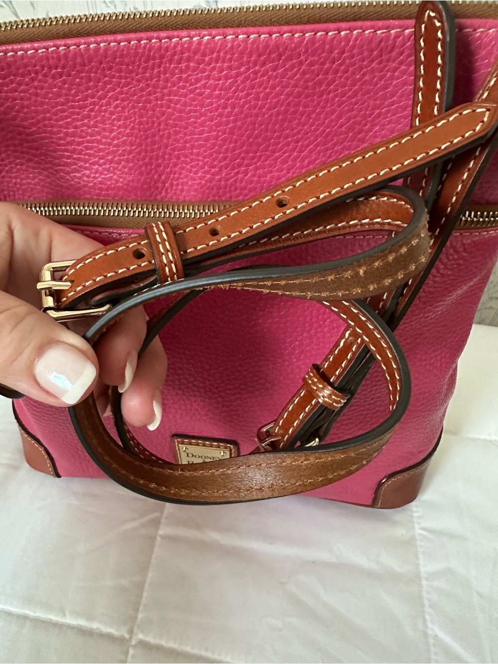 Dooney & Bourke Hot Pink Leather Crossbody - Picture 7 of 16